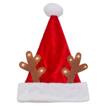 Dyno Dyno 17 in. Light-Up Antlers Santa Hat 1 pk 0409783-1AC